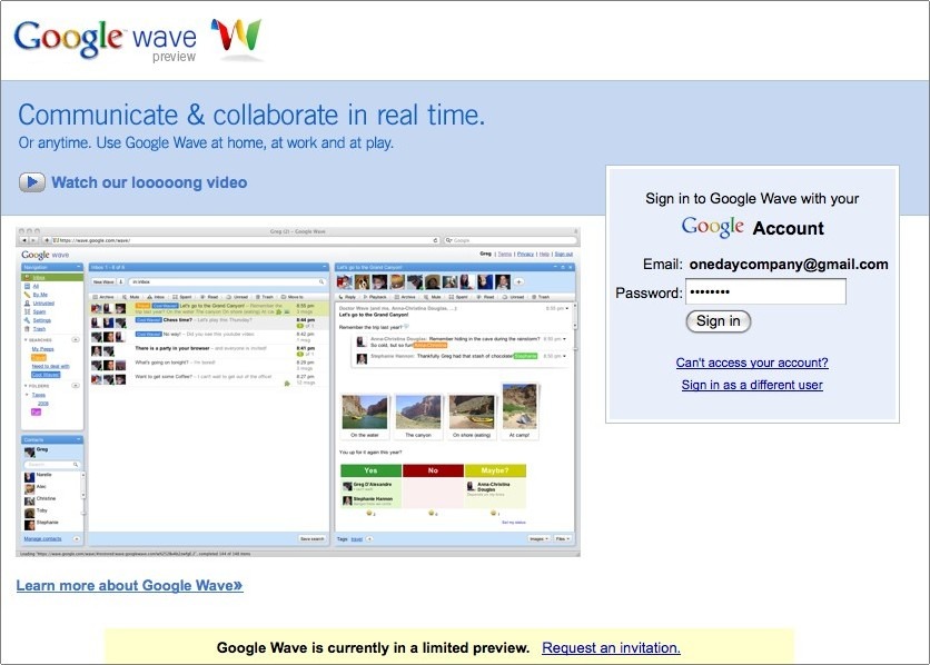 Google Wave invite